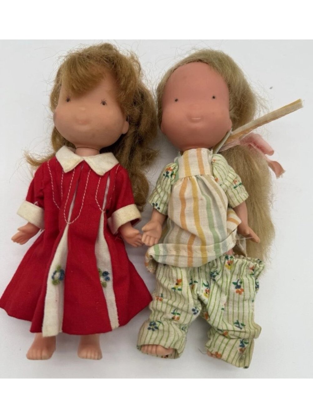 Vintage 1975 Holly Hobbie And Friend Knickerbocker 6" Doll No Hat Or Shoes